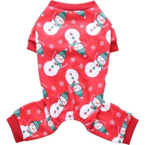 Dogs Autumn Winter Jumpsuits Christmas Elk Snowman Pet Soft Sweatshirt Warm Four Sleeves Dog Fleece Coat Dog Hoodies