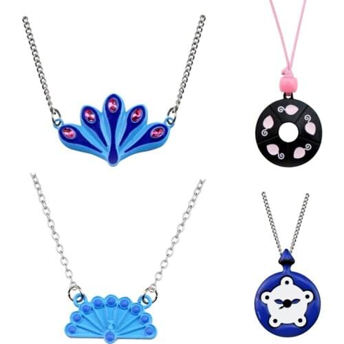 Ladybugs Necklace Cute Kids Classic Jewelry Blue Enamel Pretty Crystal Choker Pendant Comic Custom Necklaces Girls Gift