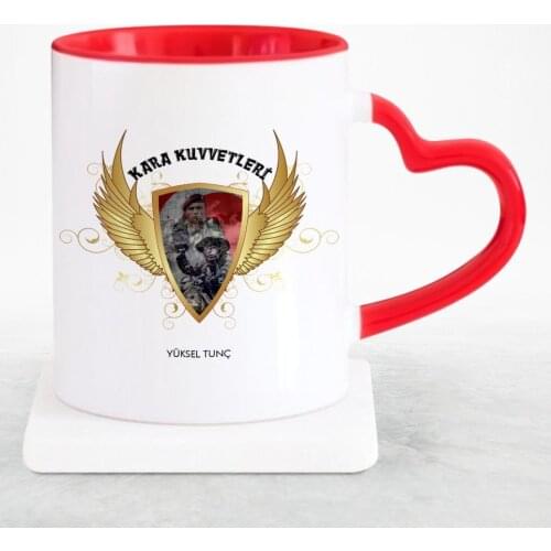 Personalized Professional Land Forces Red Heart Mug Cup