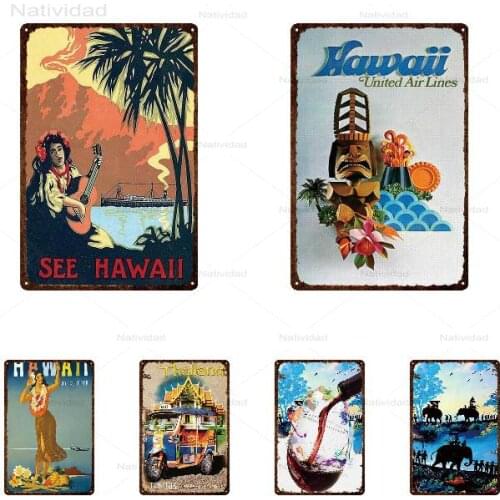 Retro Plaque Art Posters Pictures of Hospitable People In Various Places Wall Art Metal Sign Irons Painting for Home Room Decor