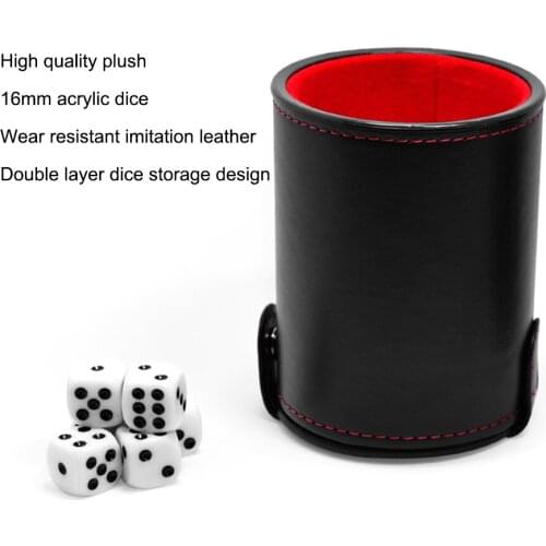 Entertainment Dice Cup Game Supplies Leather PVC Dice Cup for Bar KTV Dices Club Party Family Game Accessories