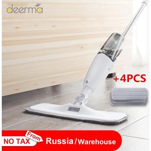 Original Deerma Water Spraying Sweeper Mijia Floor Cleaner Carbon Fiber Dust Mops 360 Rotating Rod 350ml Tank Waxing Mop
