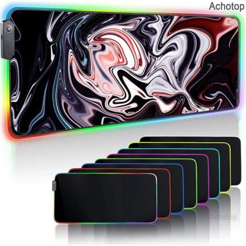 Strata Liquid Gaming Mouse Pad Gamer RGB Backlit Mause Large Anime Mousepad XXL For Desk Keyboard LED Mat 7 colour Mouse Carpet