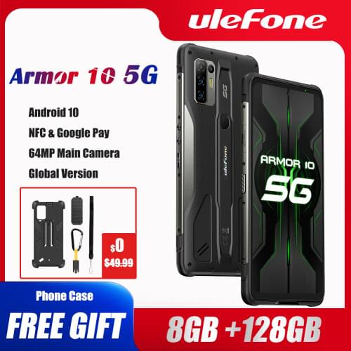 Ulefone Armor 10 5G Rugged Mobile Phone Android 10 8GB +128GB Waterproof Smartphone/IP68 IP69K/ 6.67"/64MP Camera Mobile Phones