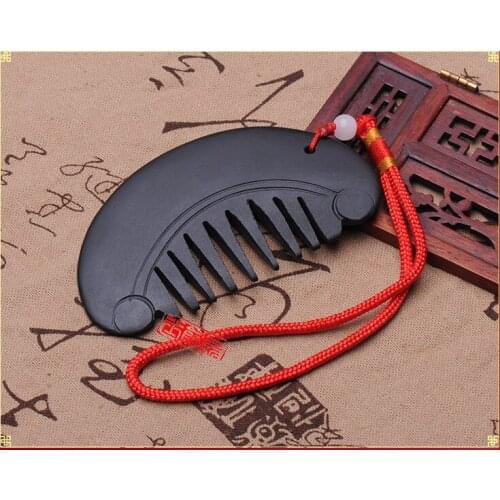 Sinbin Bian stone black bianshi Needle Magic massage comb/ Natural Energy scraping therapy guasha pads prevent hair los baldness