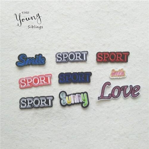 New arrive Letter YES Sumy iron on patches Embroidered Applique Fine Stickers Badges clothing shoe badge DIY Apparel accessory