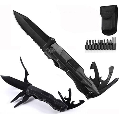 XDG Pliers JX Folding Knife Multitool Screwdriver Bit Wire Stripper Set Portable Outdoor Survival Bottle Opener Hand Tools