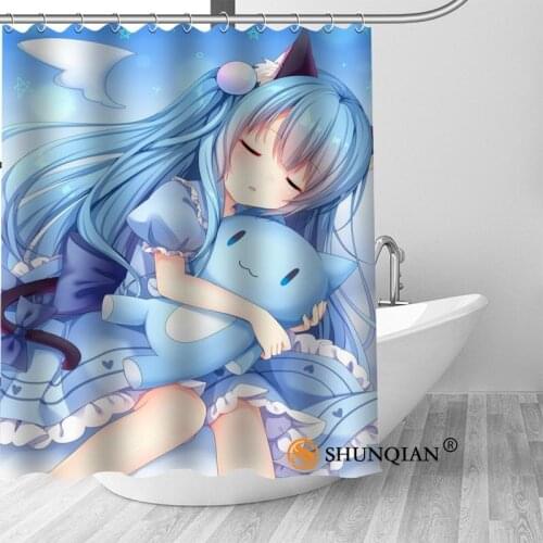 Custom Shower Curtain anime girl Bathroom Curtains High Quality Polyester Bath Curtain Home Hotel Bathroom Decoration