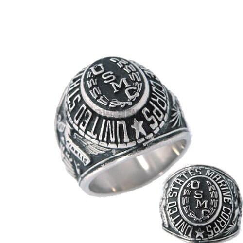 UNITED STATES MARINE CORPS USMC Ring Stainless Steel Jewelry Wholesale Classic USA Military Ring Motor Biker MenRing SWR0032