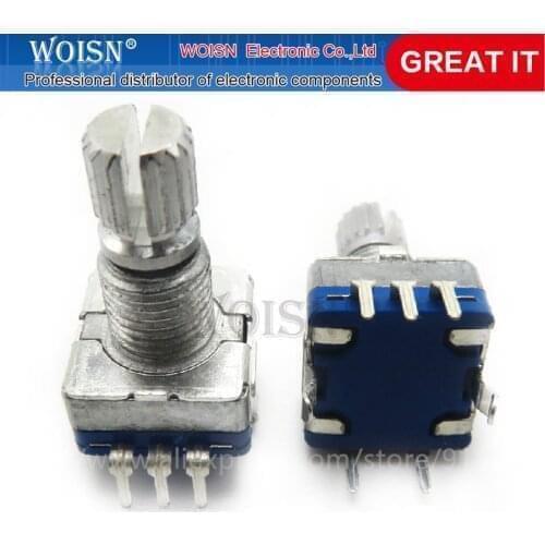 100PCS Half / Plum axis rotary encoder handle length 15mm / 20mm code switch/ EC11 / digital potentiometer with switch 5Pin 3Pin