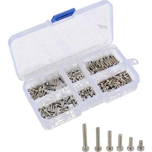 180pcs/set M2 * 4 / 6 / 8 / 10 / 12 / 16mm Hex Socket Head Cap Screw Stainless Steel M2 screw Accessories Kit box