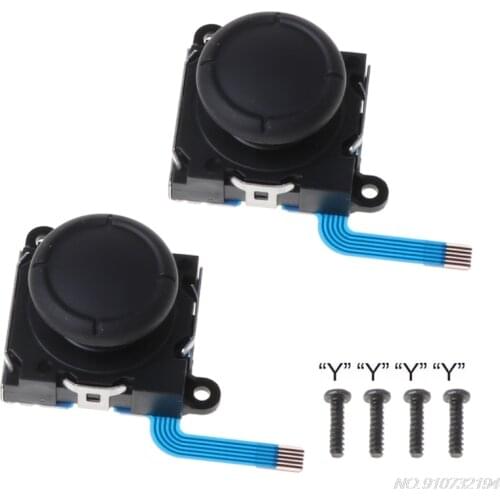 2pcs 3D Rocker Joystick Analog Sensor Thumb Sticks with 4pcs "Y" Screws Repair Kit for Switch NS JoyCon Game Controller D23 20