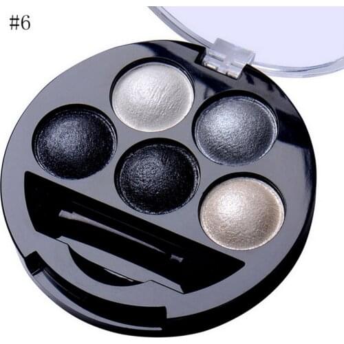 200pcs 5Colors/pcs Eye Shadow Makeup Palette Powder Smoky Eyes Metal Shimmer Nude EyeShadow Cosmetics Brush & Mirror