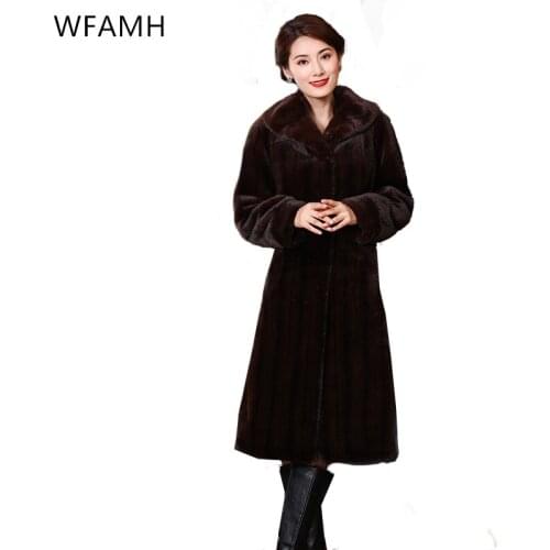 2020 New Winter Warm Mink Fur Jacket Loose Female High-end Fur Jackets Parka Women Luxury Coat Long Thicken Plus Size 5XL Cothes