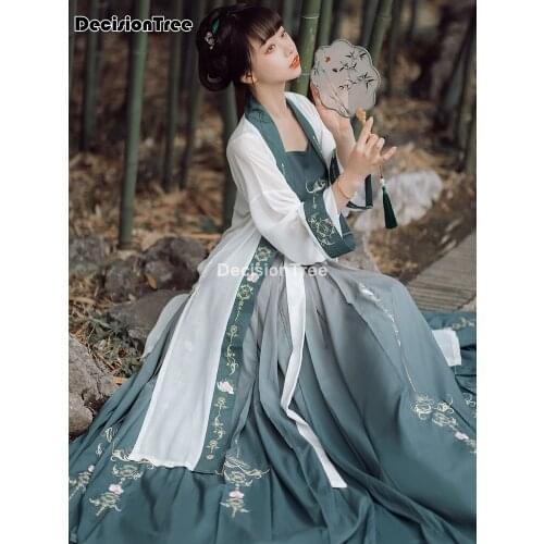 2021 woman ancient retro dresses traditional chinese fairy elegant hanfu oriental qing dynasty performance dance costumes outfit