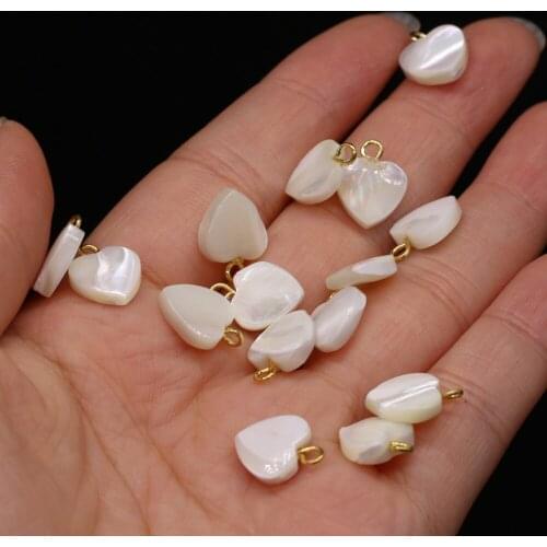 3PCS 2021New Natural Freshwater Shell White Cute Heart Shape Pendant MakingDIY Fashion Necklace Earrings Jewelry Decoration Gift