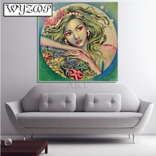 5D Diamond painting Cartoon Girl Picture Full Square/Round Diamond Embroidery Mosaic Cross stitch Gift Kit Home decor 20210601