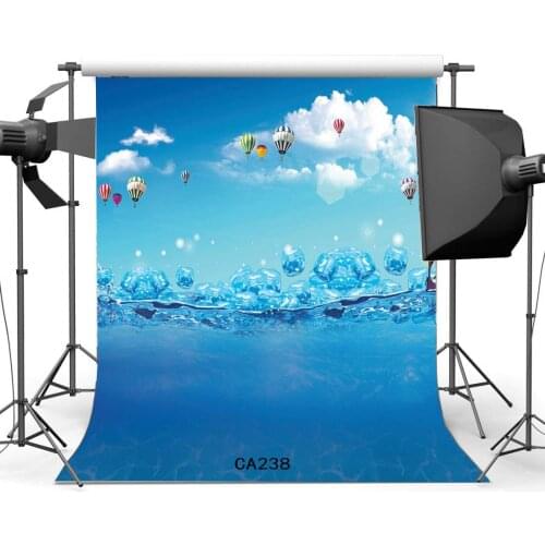 5x7ft Photography Backdrop Seaside Hot Air Balloon Seamless Newborn Baby Toddlers Portraits Background