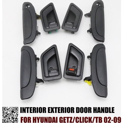 8PCS EXTERIOR INTERIOR DOOR HANDLE FOR Hyundai Getz/Click/TB 02-09