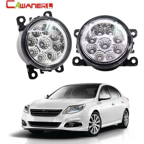 Cawanerl 2 Pieces Car Fog Light LED Bulb DRL Daytime Running Light Blue White Orange 12V DC For Renault Latitude Logan Master II