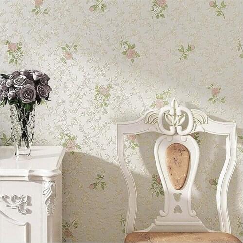 Beibehang American garden warm small floral pattern wallpaper three-dimensional non-woven wallpaper living room TV backdrop