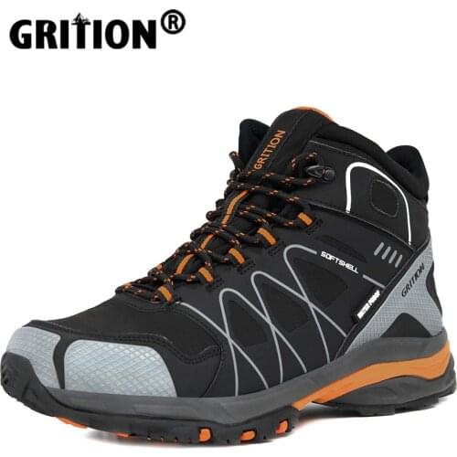 GRITION Mens Waterproof Hiking Boots Alpine Lace Up Mountain Climbing Work Shoes Non Slip Outdoor Winter Warm PU 2021 Size 46