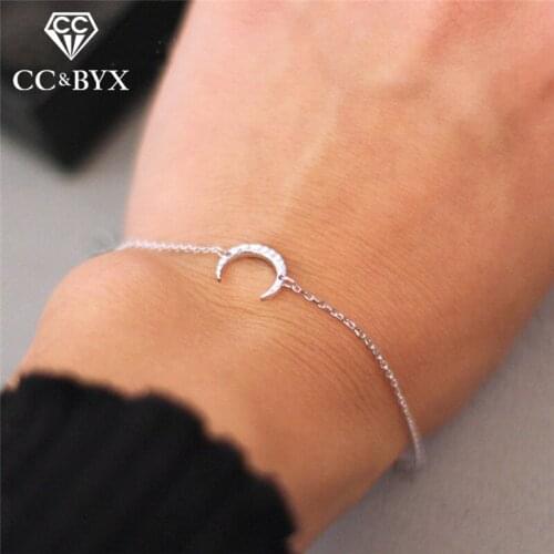 CC Pure 925 Silver For Women Fashion Jewelry Moon Adjustable Charm Bracelet Office Romantic Bangles Party Gift CCB053
