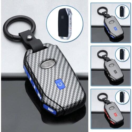 Carbon Fiber Car Key Case for Kia Sportage Ceed Sorento Cerato Forte Seltos Telluride Key Holder Car Key Cover Accessories