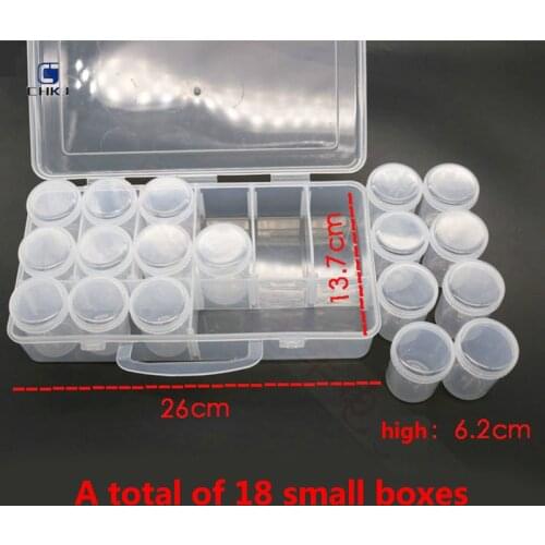 CHKJ 18 pcs round bottle chip storage sorting box round bottle portable chip box chip sorting box