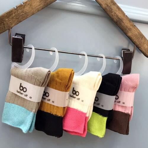 S-M Funny Socks Kid Hit Colors Female Cute Sock For Girls Designed School Students Females Autumn Winter Warm Cotton Trendy 0-6Y