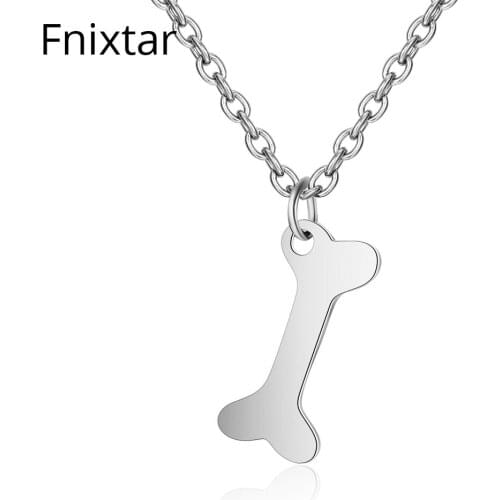 Fnixtar Never Fade Stainless Steel Bone Charms Pendant Necklaces for Women Jewelry Christmas Jewelry Gift Charms 5pcs/lot