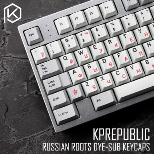 Kprepublic 139 Russia Russian root font Cherry profile Dye Sub Keycap Set PBT gh60 xd60 xd84 cospad tada68 rs96 87 104 fc660