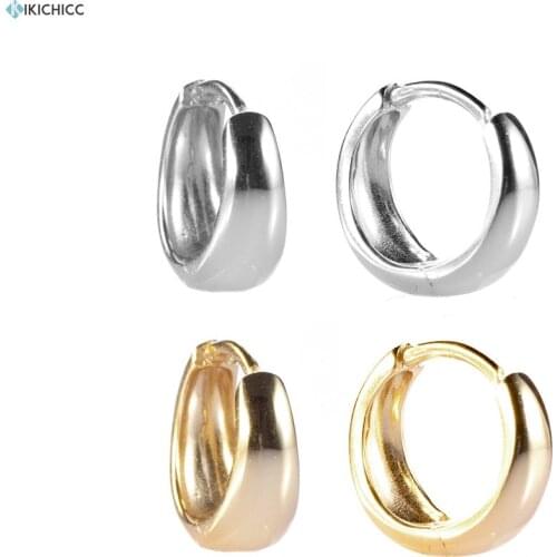 Kikichicc 925 Sterling Silver Ovals Huggies Big Width Hoops Women Luxury Large Circle Women High Quality Rock Punk Jewelry