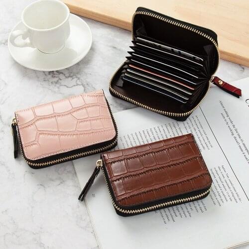 Lychee Pattern Pu Leather Wallets Solid Color Purse Women Ladies Card Bag Mini Lady Clutch Female Money Coin Wallet Card Holder
