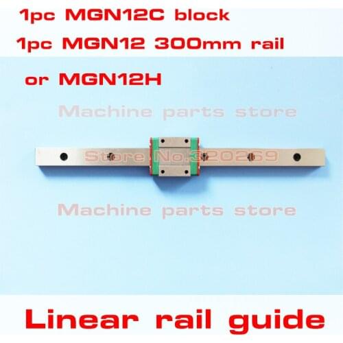 Kossel Mini 12mm Linear Rail Guide MGN12 L 300mm + MGN12H Long Carriage CNC X Y Z Axis 3d Printer MGN12C Square