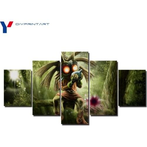Majoras Mask 5 Pieces Canvas Art Print Game Poster Decorations for Home Living Room A0467
