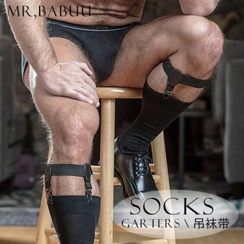 Mens double hose thin socks garter, formal socks clip fastening buckle, European and American garter