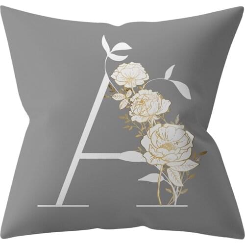 Letter Flower Printed Cushion Cover 45x45 cm Dekoration Brief Kissen Englisch Alphabet pillowcases Home Decoration дакимакура