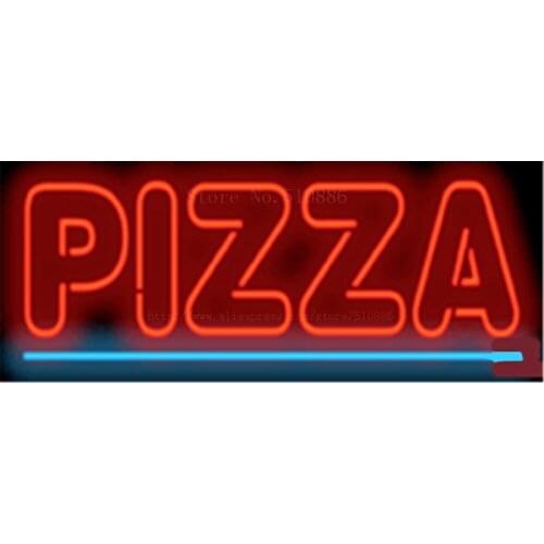 Pizza NEON SIGN REAL GLASS BEER BAR PUB LIGHT SIGNS store display Restaurant Advertising food drink subs dinning Lights 17*14"
