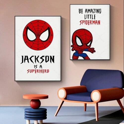 Nordic Cartoon Canvas Painting Superhero Wall Art Posters and Prints for Boy Bedroom Wall Art Picture Home Decor Mural Cuadros