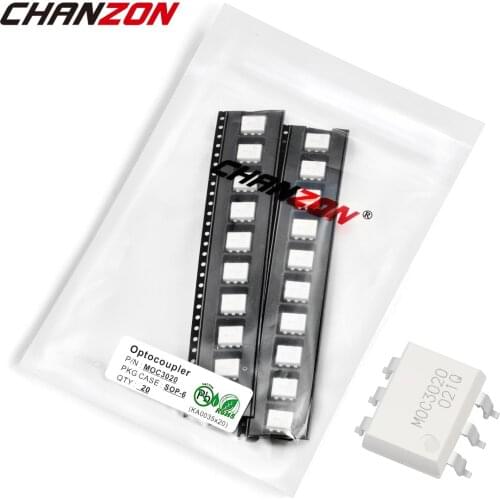 20PCS MOC3020 MOC 3020S Optocoupler SOP6 SOP Optical Coupler SMD Opto Triac New and Original IC Chanzon