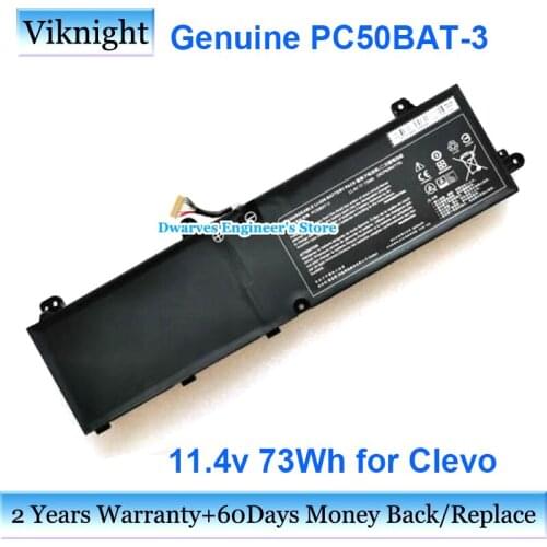 Genuine PC50BAT-3 11.4v 73Wh Battery 3ICP6/64/115 For Clevo PC50DN2 Schenker Key 15 Gaming Laptop Battery