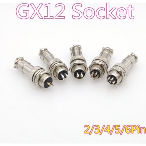 1Set Gx12-2/3/4/5/6 Gx12 Diameter 12Mm Male & Female Wire Panel Connector Circular Screw Type Electrical Connector Socket Plug