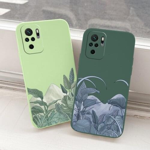 Plant Silicone Case For Xiaomi Redmi Note 10 10S 9T 9 8 7 Pro MAX Redmi 9 9A 9T K40 K30 K20 Pro Shockproof Phone Cover