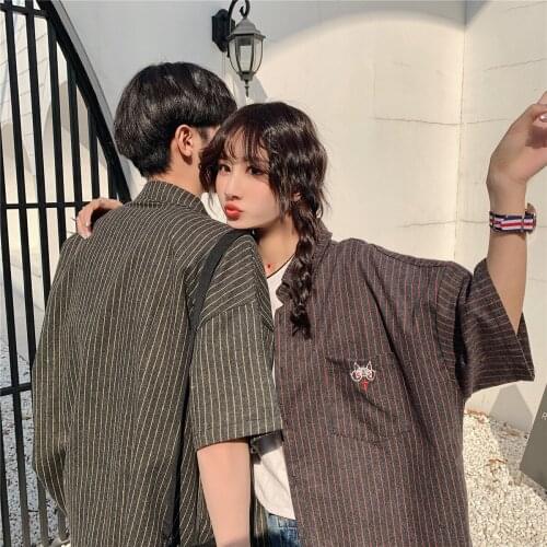 2021Loose Realistic Couples Shirt Short Sleeves