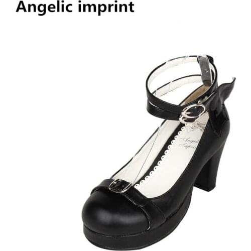 Angelic imprint Japan style mori girl lolita shoes woman cosplay shoes lady high heels Pumps women princess party shoes buckles