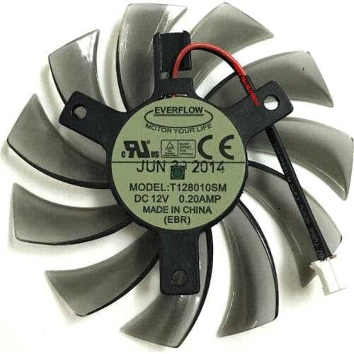 PLD08010S12H 75mm 2Pin 2 Wire DC 12V T128010SM Graphics Card Fan Cooler For ATI HD5870 GTX460 video card cooling