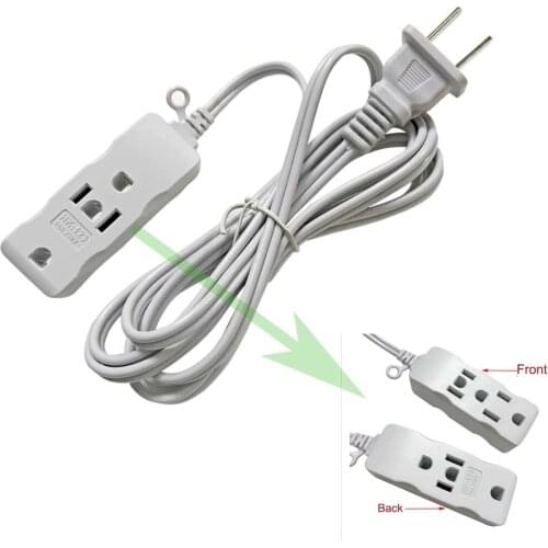 US PLUG 1-15P 2Pin To 5-15R 1-15R Front and Back Male To Female 3 Poles 1 In 3 Power Extension Cable Cord 1500w MAX