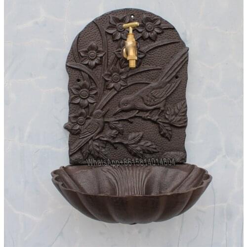 European-style high-end creative personality cast iron sink/courtyard sink/home decoration wall decoration crafts/wash basin