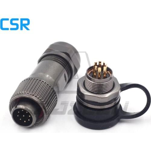 WEIPU ST1210P/ST1213S 9pin waterproof connector IP68 plug and socket 12mm Metal round Panel Mount Connector 9 pin